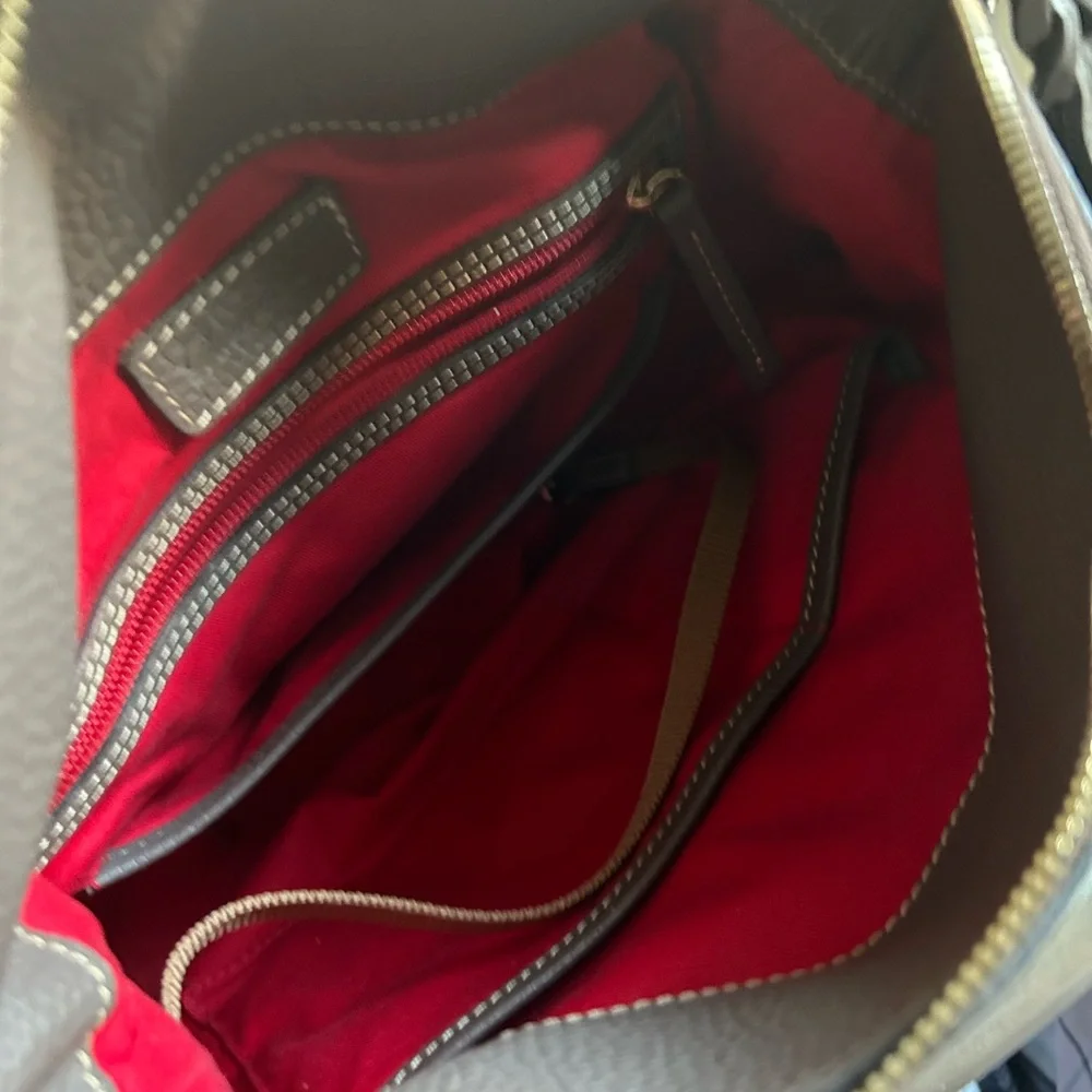 Dooney & Bourke elephant grey Leather Satchel - Picture 8 of 16